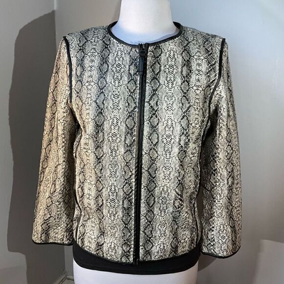 MSSP Max Studio Special Produxts Zip up Snakeskin Jacket! Alanis Morissette! Med - Picture 2 of 12